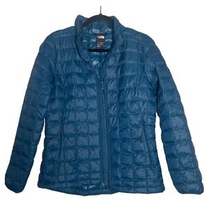 North Face Thermoball Eco Down Jacket Womens Medium Blue Quilted Outdoor Hiking